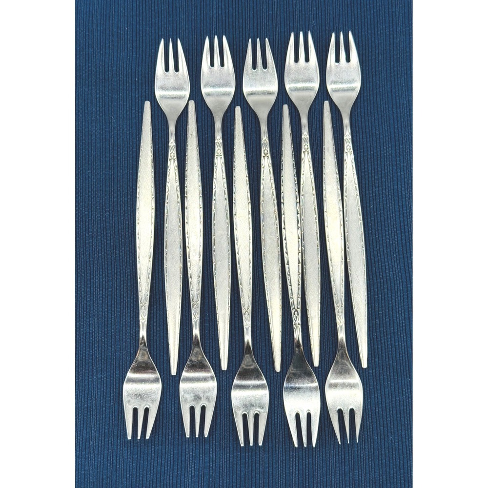 Oneida Community Cocktail Seafood Forks Silver Frost Set of 10